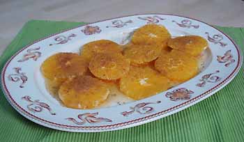 Naranjas con miel y canela